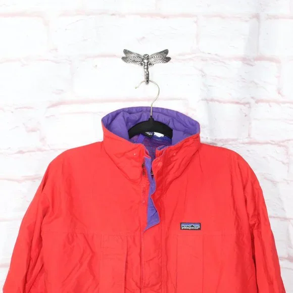 Patagonia Red Nylon Blend Lined Full Zip Windbreaker Hiking Jacket Size M - Picture 2 of 10